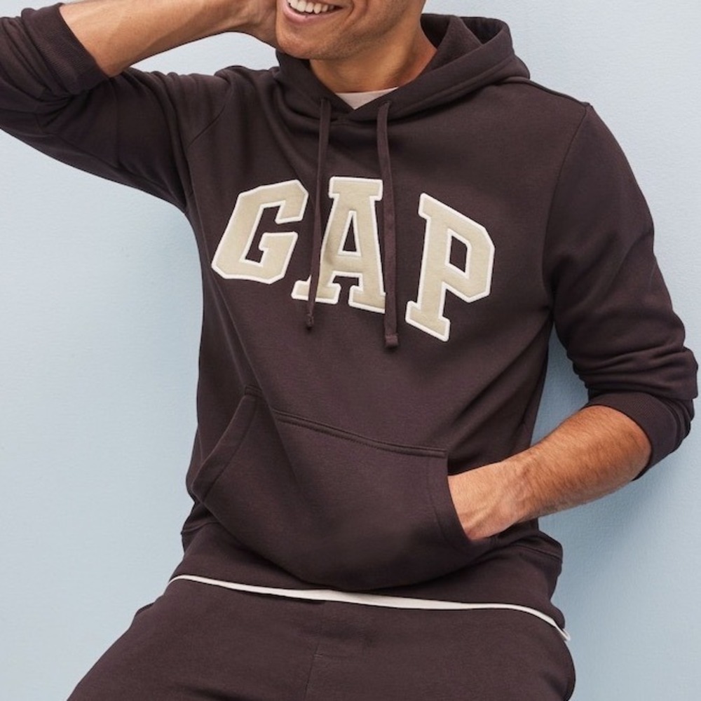 Gap Arch Logo Hoodie Dark Brown Size Extra Large